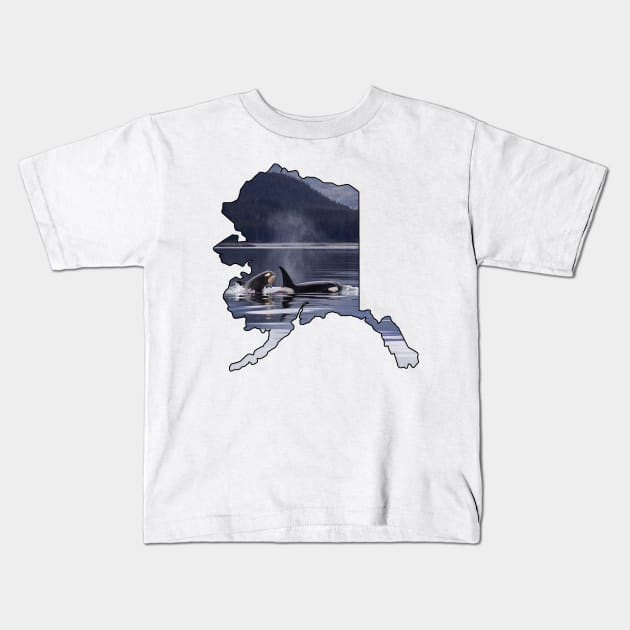 Alaska (Orca Whales) Kids T-Shirt by gorff